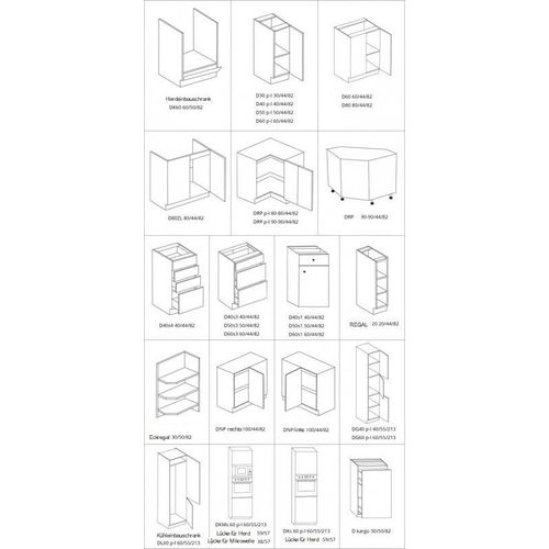 Küche Küchenzeile CRAFTA 260 cm EICHE CRAFT erweiterbar