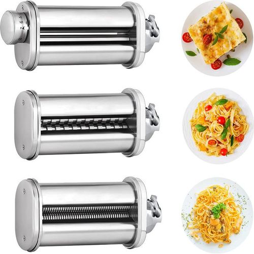 3er fur Bosch MUZ5PP1 PastaPassion Set Lasagne Dünne Nudelnund Tagliatelle Stahl/verchromt für MUM5