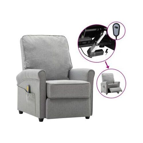 Hellgrauer elektrischer Massagesessel mit 6 Massagepunkten und Vibrationsmassage