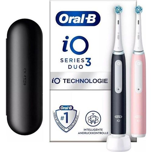 Oral-B | Elektrische Zahnbürsten - iO Series 6 - Schwarz und Rosa - Mit KI und 5 Reinigungsmodi