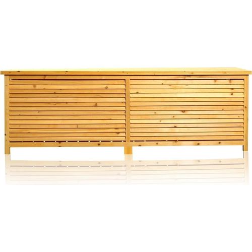 Mucola Auflagenbox Holz Kissentruhe Auflagen Kissenbox 170 cm Gartenbox Gartentruhe Holztruhe Aufbewahrungsbox Holzkiste