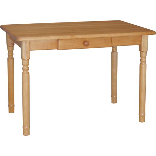 Tisch II mit Schublade aus massivem Kiefernholz in der Farbe Alder 100 x 60 cm