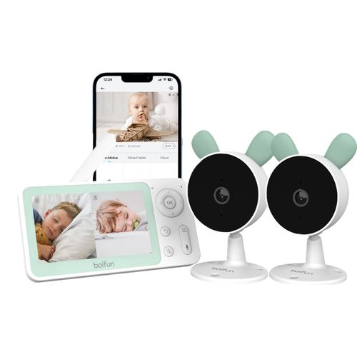 Babyphone mit 2 Kameras, Bewegungs-/Geräuscherkennung, 1080P baby monitor mit 4,3