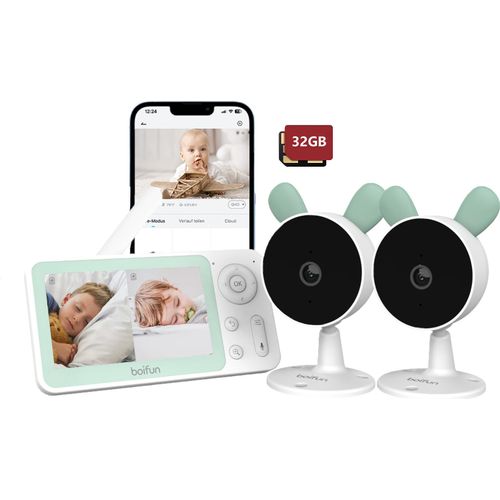 Babyphone mit 2 Kameras, Bewegungs-/Geräuscherkennung, 1080P baby monitor mit 4,3