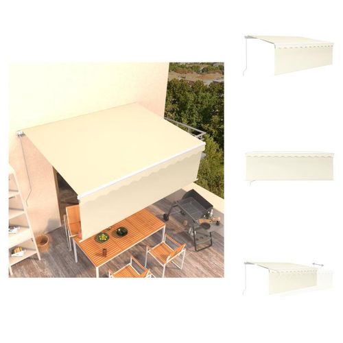vidaXL Markise Manuell Einziehbar mit Rollo 4x3 m Creme - Markisen