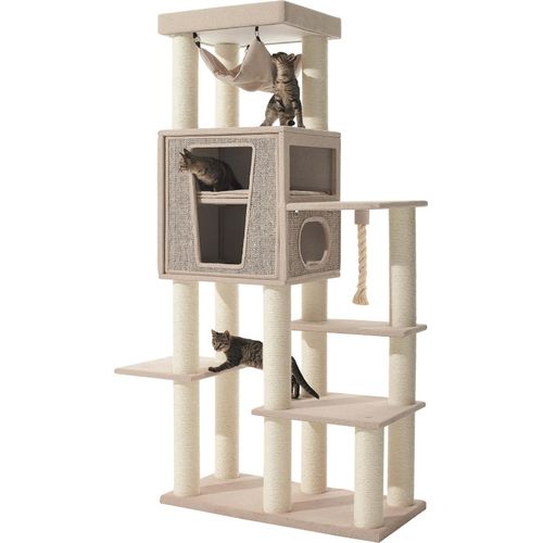 NOBBY Kratzbaum "KASIL", cream Leinenoptik, 203 cm Image