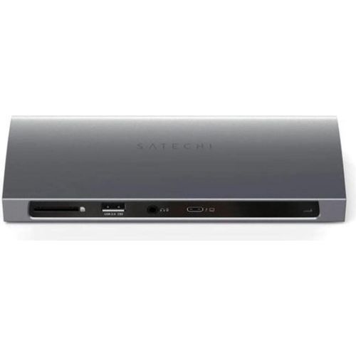 Satechi Thunderbolt 4 Dock EU – Ausgestattet mit Thunderbolt 4-Technologie – Unterstützt zwei externe 4K Monitore – Enthält Gigabit Ethernet und UHS-II SD-Kartenleser