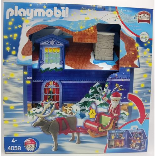 PLAYMOBIL 4058 Weihnachtsmann Werkstatt Weihnachstmannhaus zum Mitnehmen