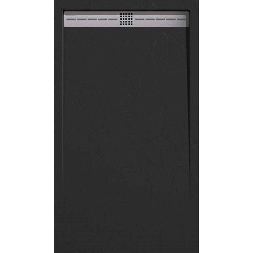 Mineralguss-Duschwanne extra flach ARCO Schieferoptik SCHWARZ 80x150 cm Image