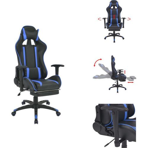 vidaXL Neigbarer Racing-Bürostuhl mit Fußstütze Blau - Bürostühle