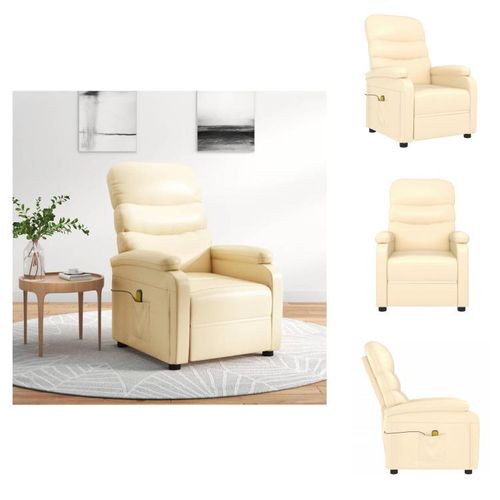 vidaXL Massagesessel Creme Kunstleder - Massagesessel