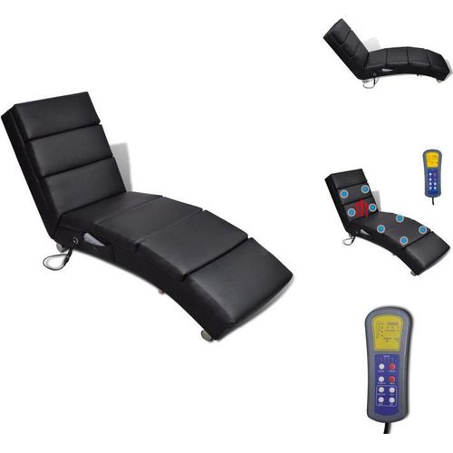 vidaXL Massage-Chaiselongue Schwarz Kunstleder - Massagesessel
