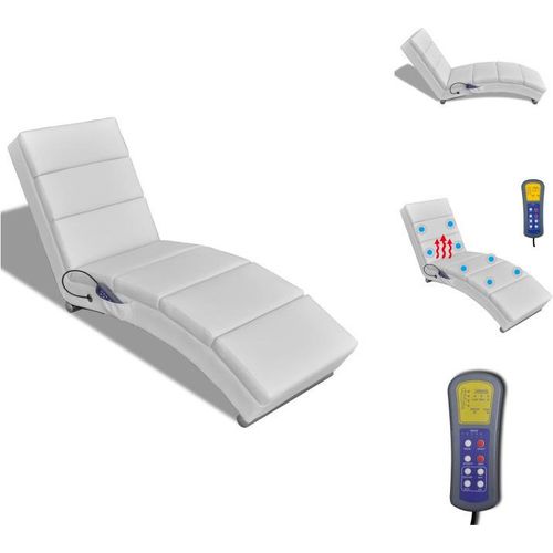vidaXL Massage-Chaiselongue Weiß Kunstleder - Massagesessel