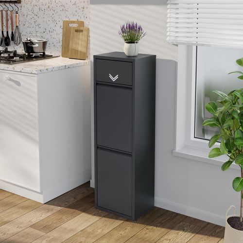 LUQE 2 Schwarz - Mülltrennsystem Innovative Abfalltrennung mit Stil