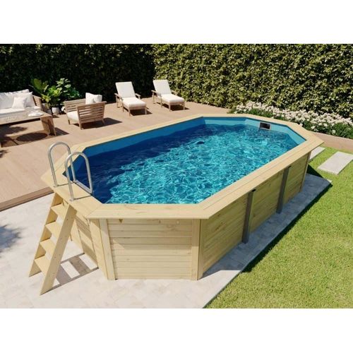 Karibu Holzpool Modell X4 Pool aus Holz, Natur