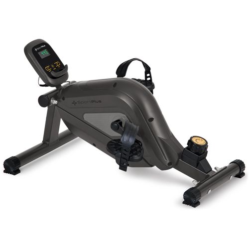 SportPlus I Mini-Heimtrainer für Zuhause I kleiner Beintrainer inkl. Trainingscomputer, Pedaltrainer, 8 Widerstandsstufen, Pedale wie beim Crosstrainer, Midnight Grey, SP-HT-0100-G-iE