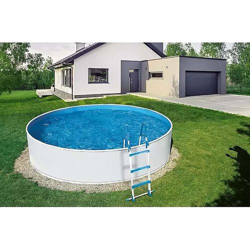 Stahlwandpool Splash Pool Komplettset Ø 355 x 90 cm weiß inkl. Filteranlage, Leiter, Vlies