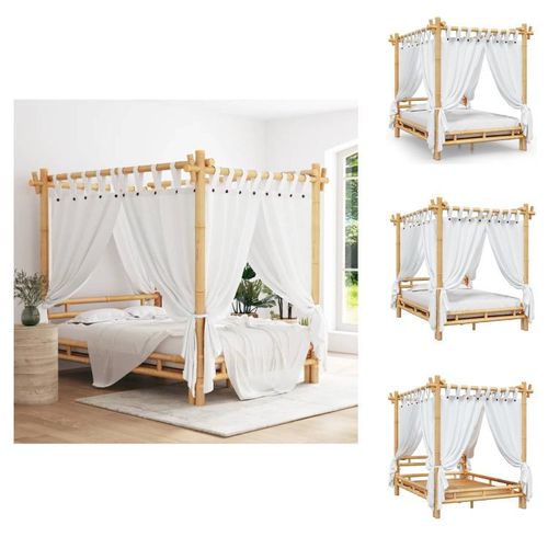 vidaXL Himmelbett 140x200 cm Bambus - Betten & Bettgestelle