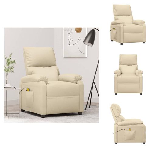vidaXL Massagesessel Creme Stoff - Massagesessel