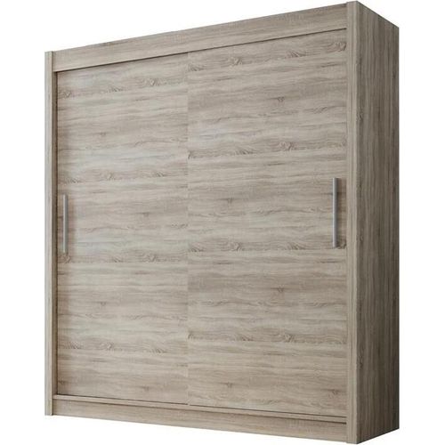 Easy4You D1 180 cm Trüffel Schiebetüren Kleiderschrank 180x215x58 cm Schlafzimmermöbel, Aufbewahrung - Mehrzweckschrank - Farbe: Trüffel