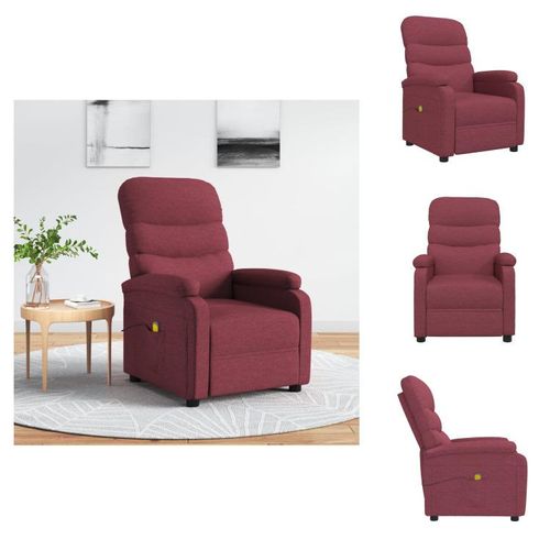 vidaXL Massagesessel Weinrot Stoff - Massagesessel