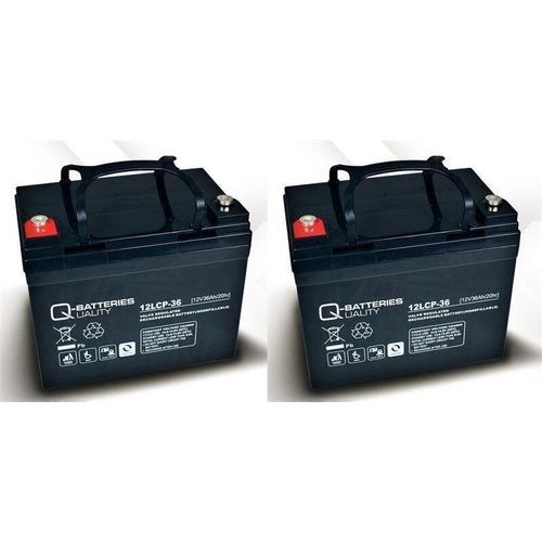 Ersatzakku für Invacare Butler 2 x 12V 36Ah AGM Batterie für E-Scooter