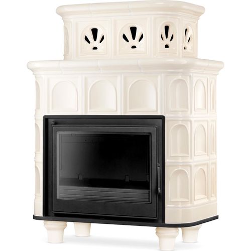 Kaminofen Kachelofen Hellbrunn Blmschv2 11kW klassisches Design Weiss