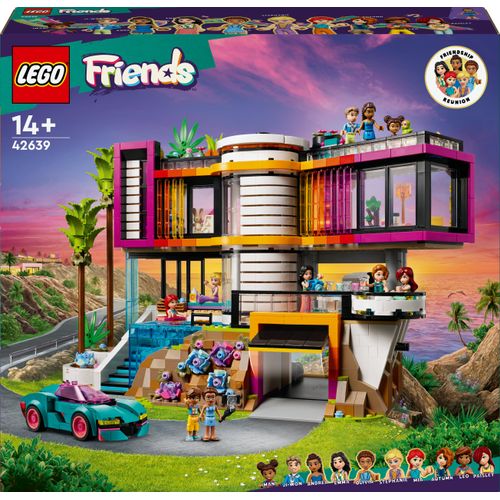 LEGO Friends Andrea moderne Villa, baubares viergeschossiges Spielzeughaus mit 11 Figuren, Bauset für Mädchen und Jungen, Geschenkidee für Jugendliche, Puppenhaus, Spielzeug ab 14 Jahren 42639