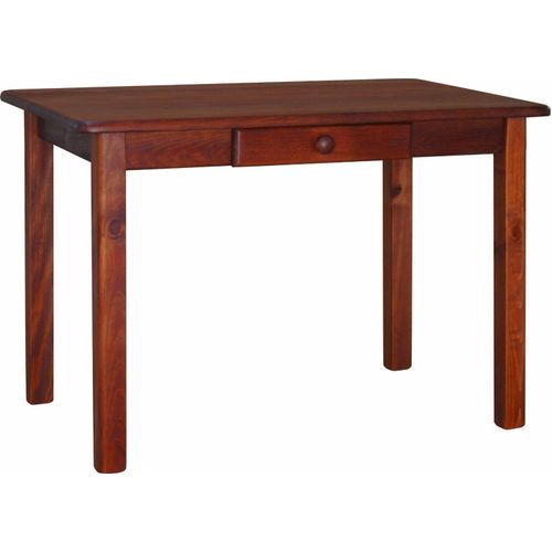 Tisch mit Schublade aus massivem Kiefernholz in der Farbe Calvados 130 x 70 cm