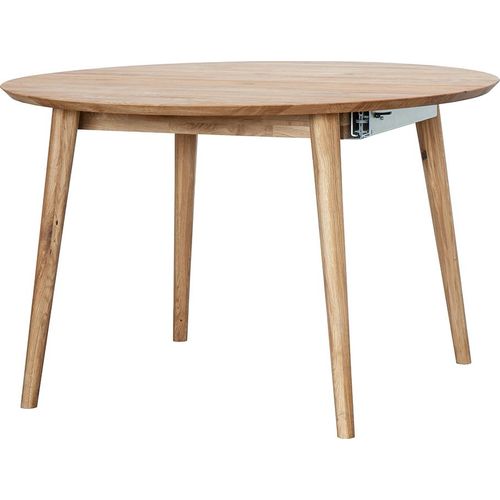 Ausziehtisch rund, 120cm Durchmesser, ausziehbar auf 165cm, Wildeiche massiv geölt, TARVA-69