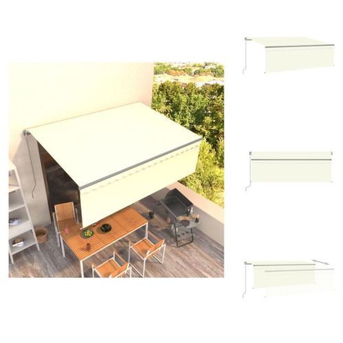vidaXL Markise Manuell Einziehbar mit Rollo 4x3 m Creme - Markisen
