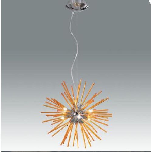 Pendelleuchten Pendel Fabas Luce Hängelampe chrom Amber 2980-40-125