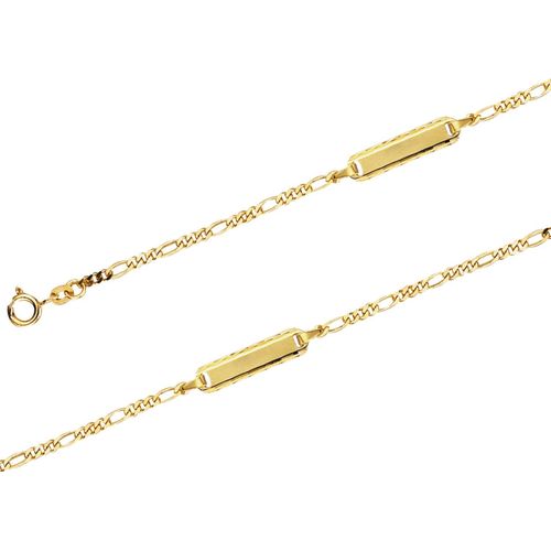 JB Damen ID Goldarmband Figaro Diamantiert 2,1 mm 333 - 8 K 16 cm