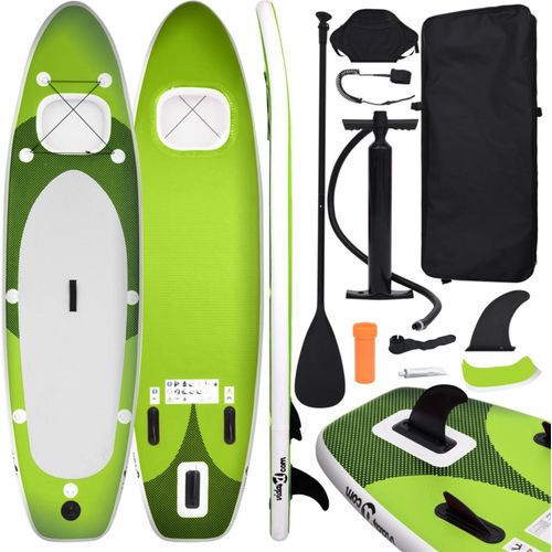 Grünes SUP-Surfbrett-Set 300x76x10 cm mit Sichtfenster für Sicht unter Wasser
