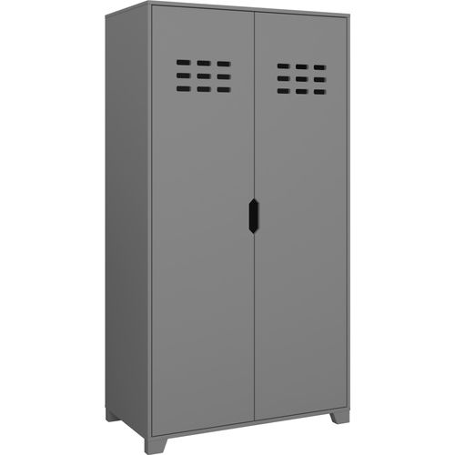 Kleiderschrank mit 2 Türen aus grauem MDF