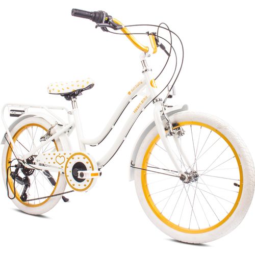 Mädchen fahrrad 20 Zoll mit SHIMANO 6-Gang Heart Bike Gold weiß