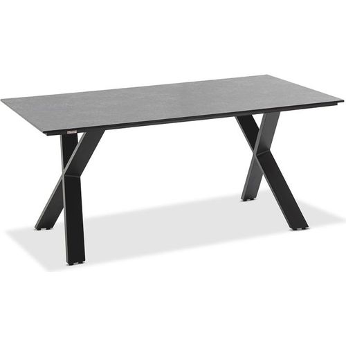Gartentisch Noha 160x95 Tischplatte HPL Granit X-Gestell Aluminium Anthrazit
