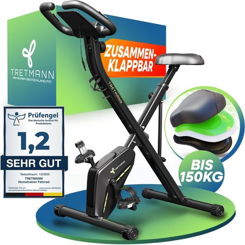 Neu Tretmann Hometrainer fahrrad Klappbar Set-extra bequem & leise- [RelaxFoam] bis 150KG Belastbar Ergometer fahrrad, Heimtrainer fahrrad, Ergometer Heimtrainer Senioren, Fitnessbikes, home trainer