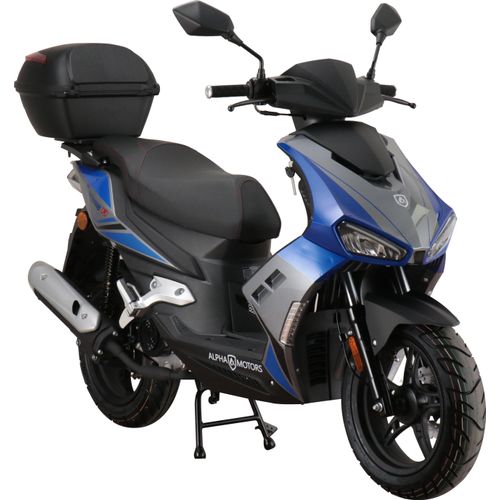 Motorroller Mustang FI 50 ccm 45 kmh EURO 5 blau-grau inkl. Topcase