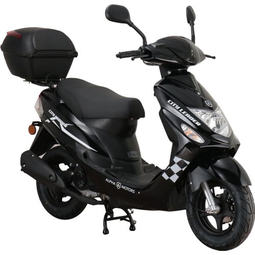 Motorroller CityLeader 50 ccm 45 kmh EURO 5 schwarz inkl. Topcase