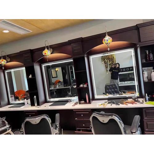 360Home Massivholz Friseurladen Friseur Spiegel Tisch schwarz C