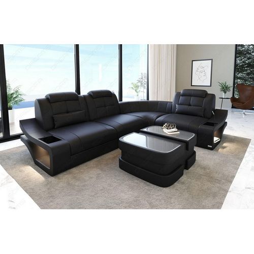 Ledersofa Elena L Form Mini Premium Kunstleder