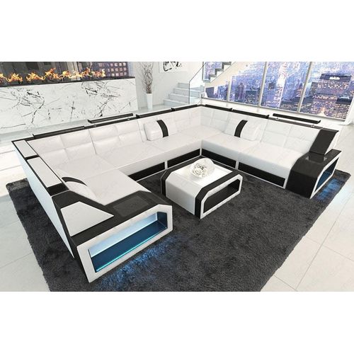 Ledersofa Pesaro Mini U Form Premium Kunstleder