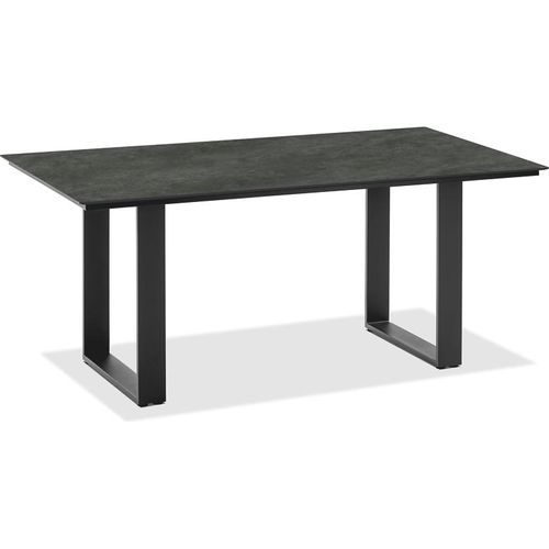 Gartentisch Noha 220x95 Tischplatte HPL Graphit Profilkufe Aluminium Anthrazit