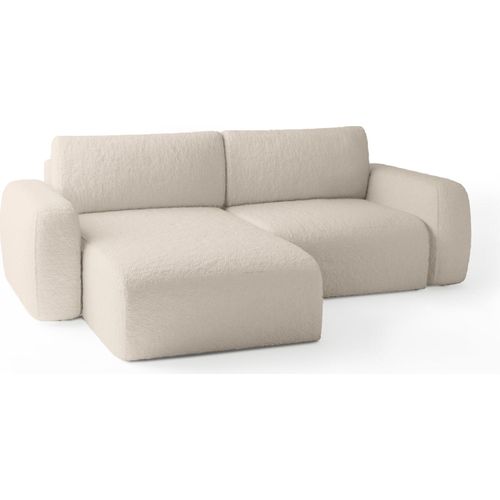 MEBLITO Ecksofa Big Sofa Sassari mini Universell Eckcouch mit Schlaffunktion Couch Sofagarnitur Beige (Anthology 02)