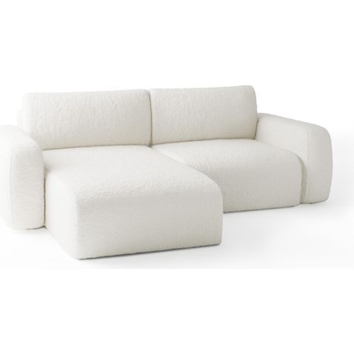 MEBLITO Ecksofa Big Sofa Sassari mini Universell Eckcouch mit Schlaffunktion Couch Sofagarnitur Creme (Anthology 01)