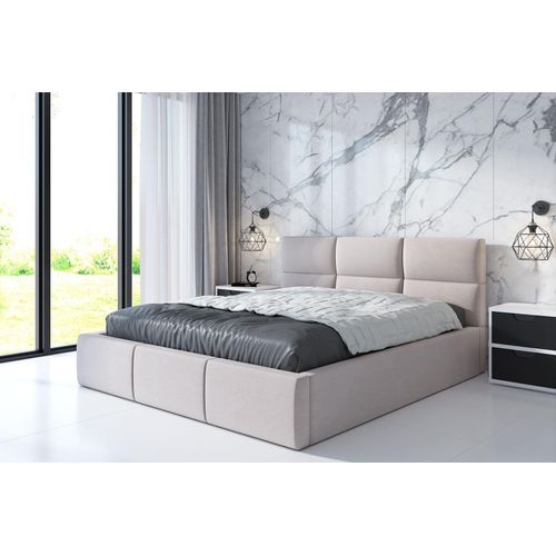 Polsterbett EMILI -OM 90 x 200 mit Bettkasten. Farbe: Beige