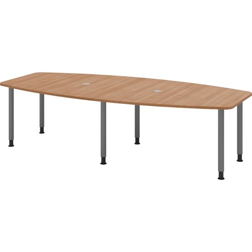 bümö Konferenztisch mittel KT28 - Nachbildung: Nussbaum, tischfuss: Füße in Graphit