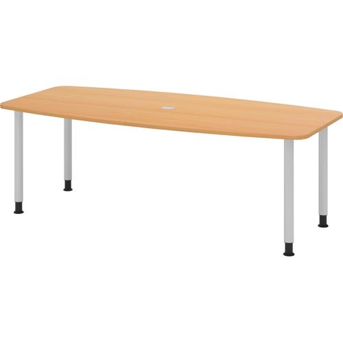 bümö Konferenztisch klein KT22 - Nachbildung: Buche, tischfuss: Füße in Silber