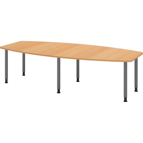 bümö Konferenztisch mittel KT28 - Nachbildung: Buche, tischfuss: Füße in Graphit